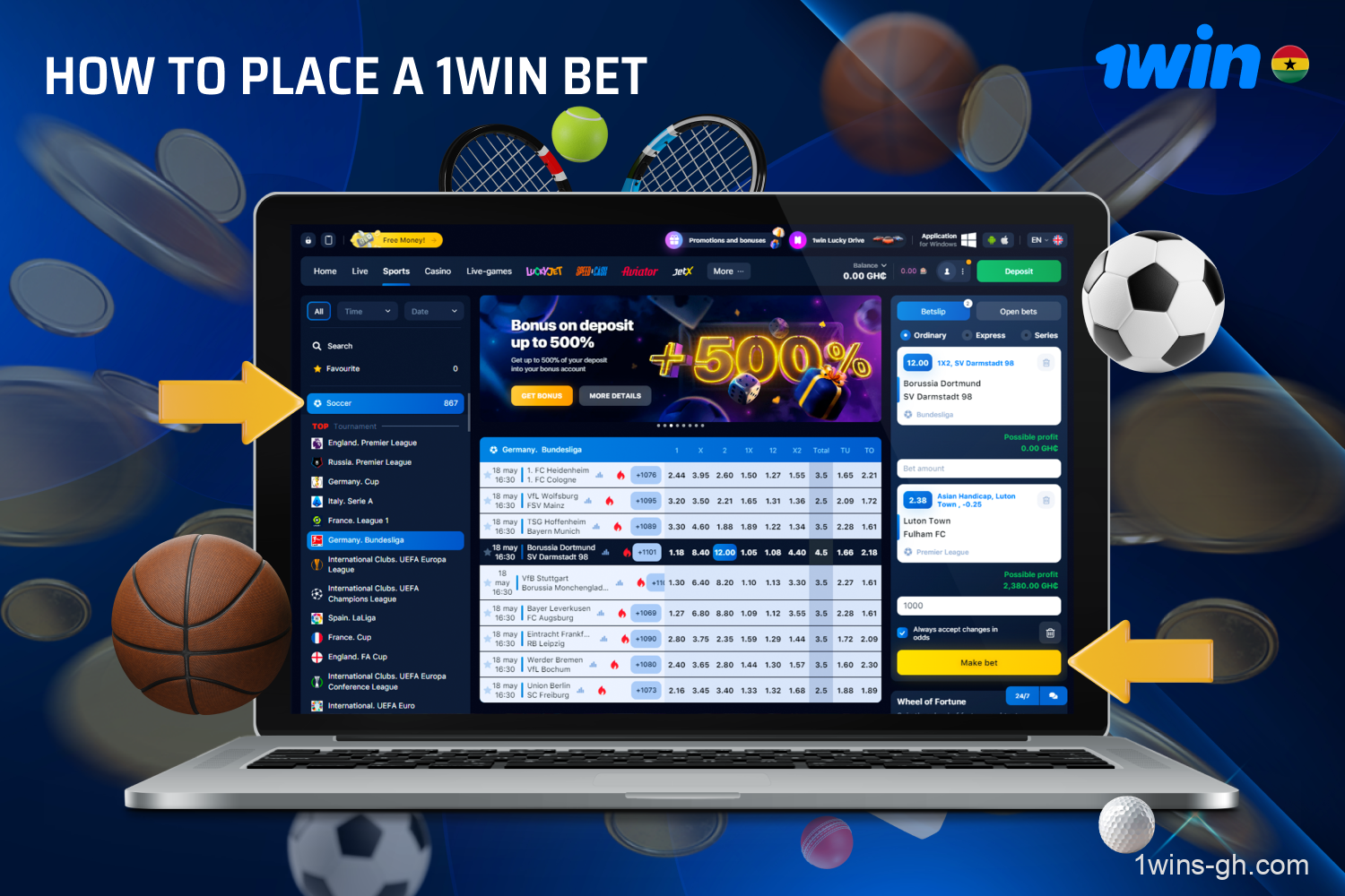 Before betting on 1win, every user in Ghana must register and fund their account