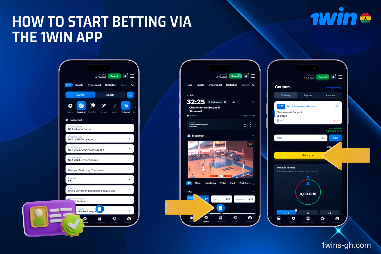 To start betting through the 1win app, players from Ghana must register