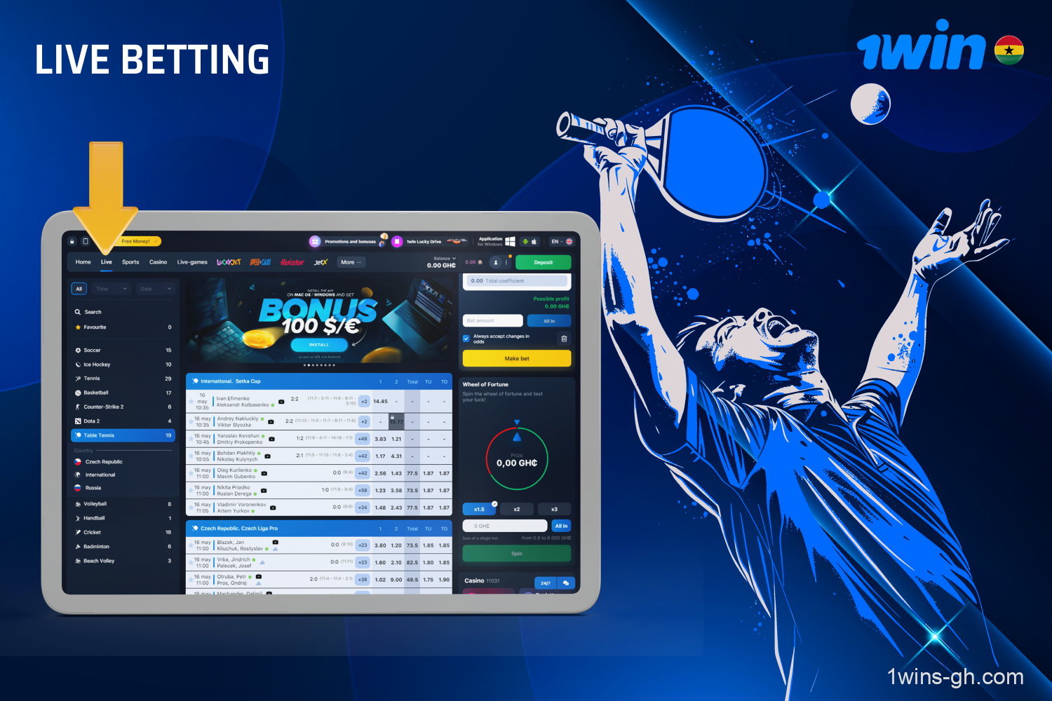 Betting on live events is also popular with 1win players from Ghana