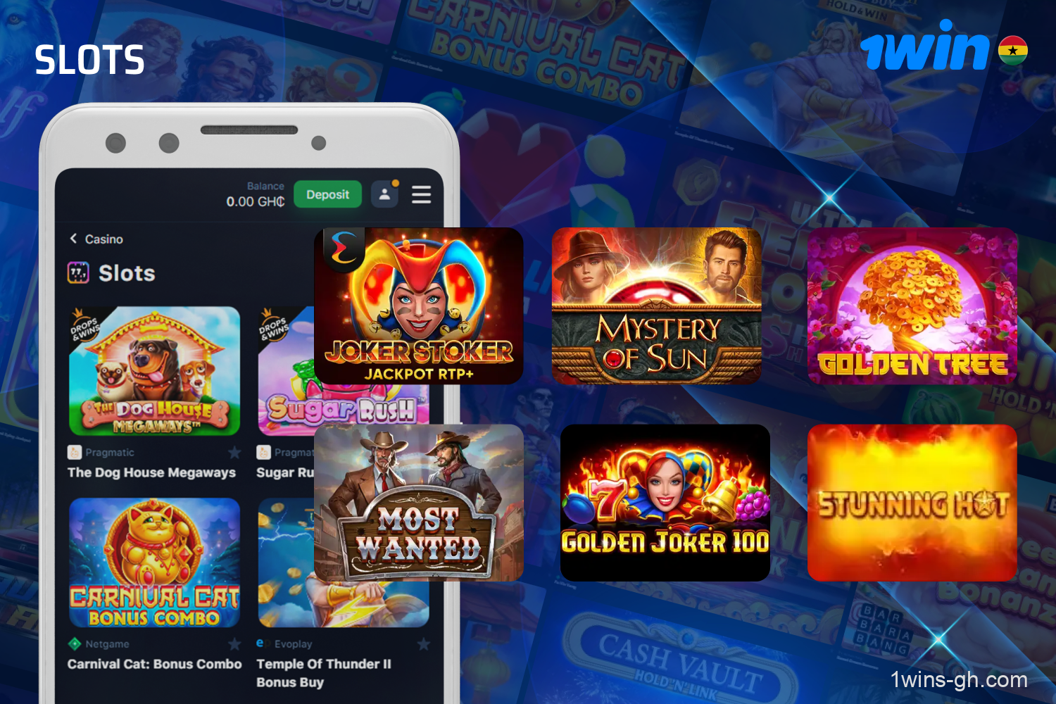 Slots is 1win's largest category of games with over 12,000 slot machines