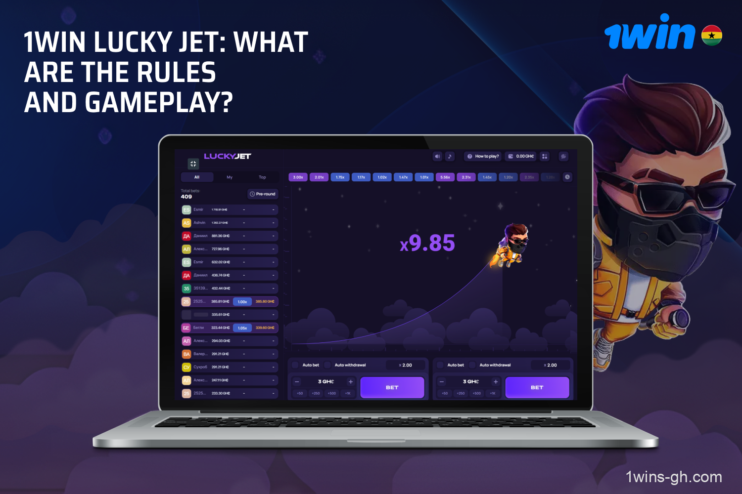 Ghanaian players particularly appreciate 1win Lucky Jet due to its simple rules and user-friendly interface