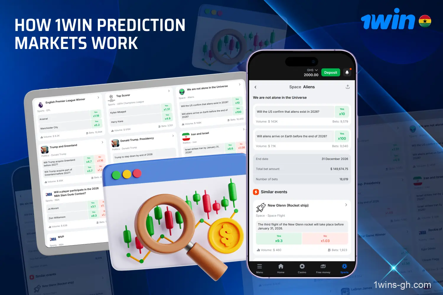 The prediction markets on 1win allow players in Ghana to place bets on predetermined outcomes with dynamic odds