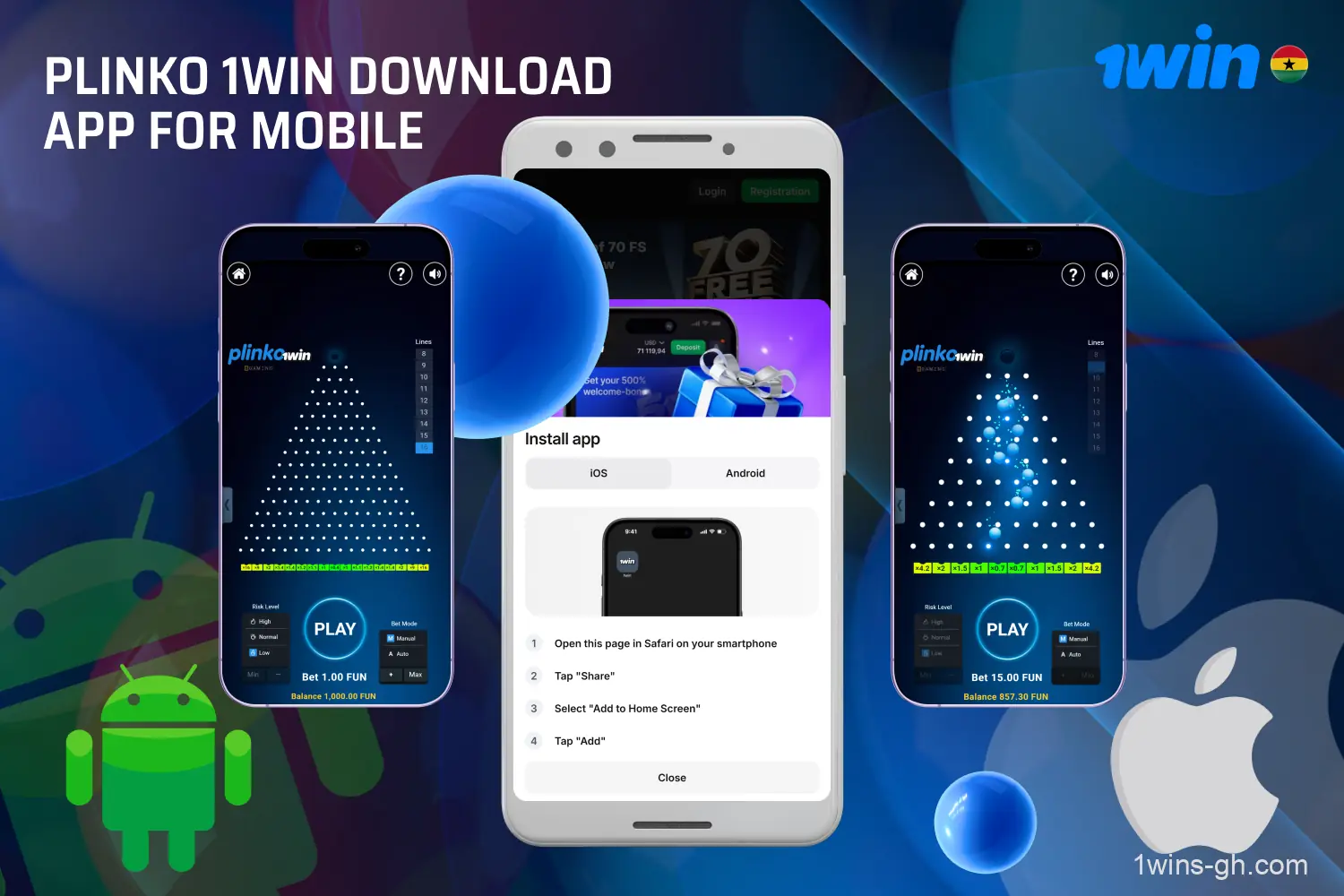 Players in Ghana can play Plinko 1win on their mobile devices by downloading the app for Android or iOS
